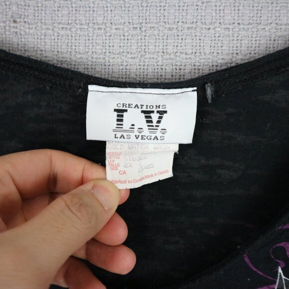 Creations Las Vegas Floral Vintage Sheer Y2K Papertag Womens 2X Made in Canada - Picture 4 of 8